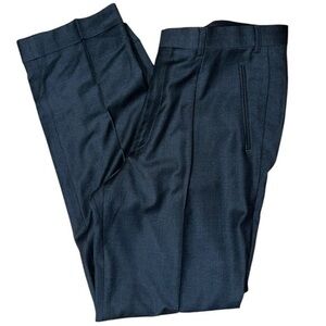 Hiltl Men’s Size 54 38 Charcoal Gray Wool Pleated Cuff Hem Dress Trousers Pants